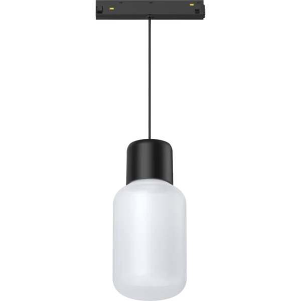 PURE 48V Track Pendant Light - Black with glass Diffuser - 7w - PLTLP7B