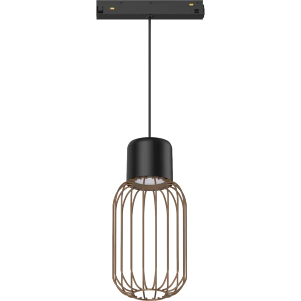 PURE 48V Track Pendant Light - Black with wire Diffuser - 7w - PLTLP7BC