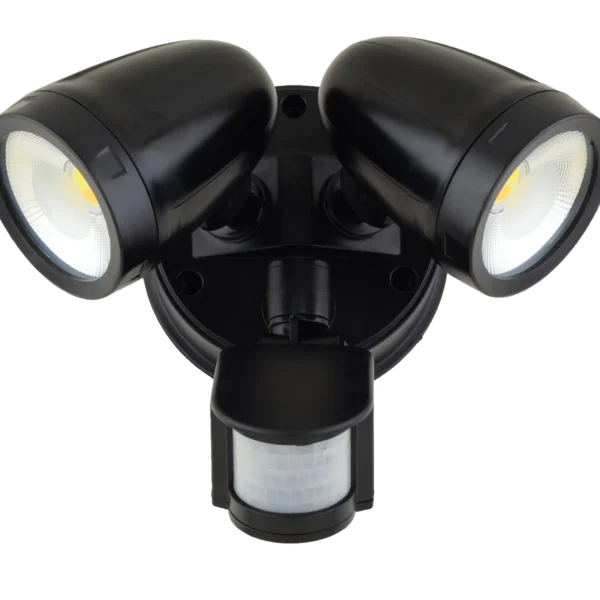 Pure Twin Outdoor Spot Light with Sensor 26W Black