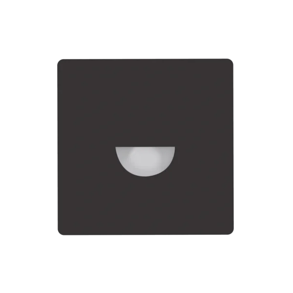 Pure Magnetinc Faceplate for Pure Indoor Step Light      55 x 55mm  Semi-Round Optics Black