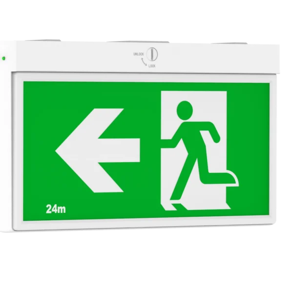 Pure Surface Mount Blade Exit Light 24M Double Sided  1W   Maintained IP2
