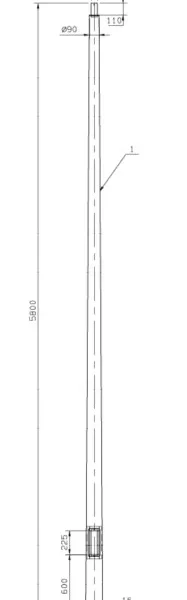 Pure Base Plate Poles      6m  Galvanised