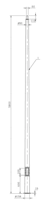 Pure Base Plate Poles 6m Galvanised