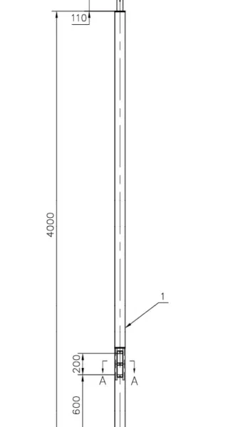 Pure Base Plate Poles      4m  Galvanised